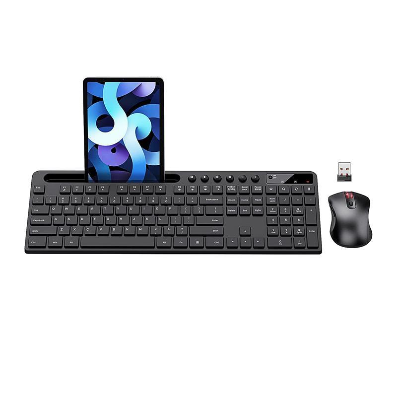Marvo-KMKC411W KC411W Wireless 2.4Ghz Keyboard and Mouse Combo with Phone Tablet Holder