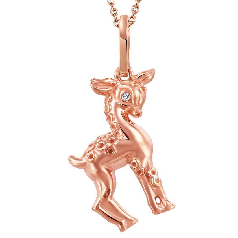 CJ Diamond 14k Gold Pink Deer  - Pink