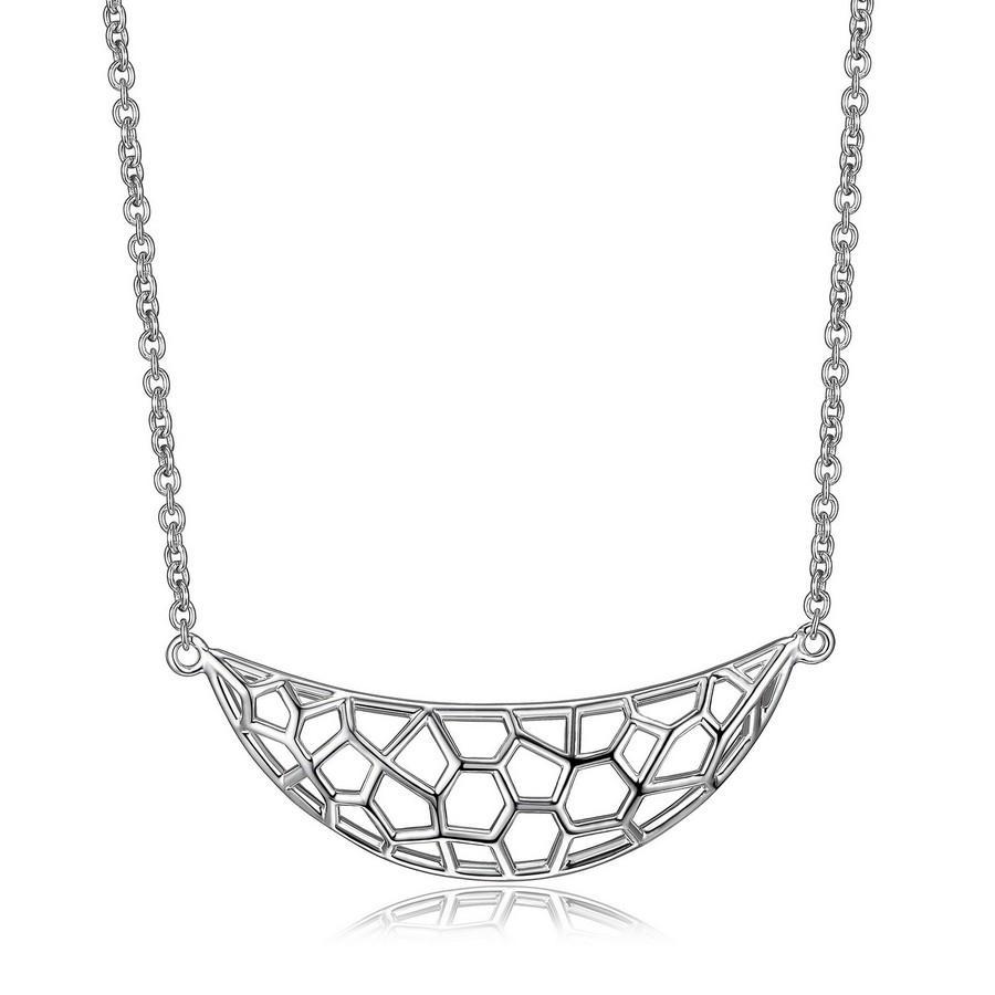 NR0LB6N-W Vogue Webbed Crescent Necklace