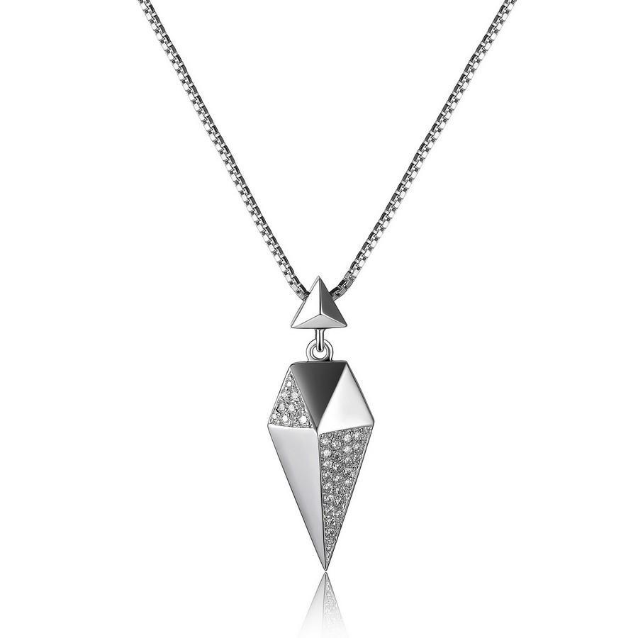 NR0LB6F-W Stiletto Small Spear Cubic Zirconia Necklace